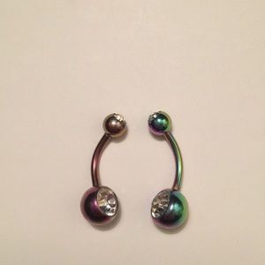 “Oil slick” belly rings
